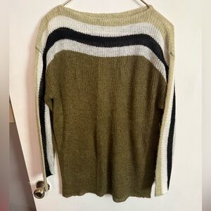 Liverpool Olive and Black Striped Women's Sweater